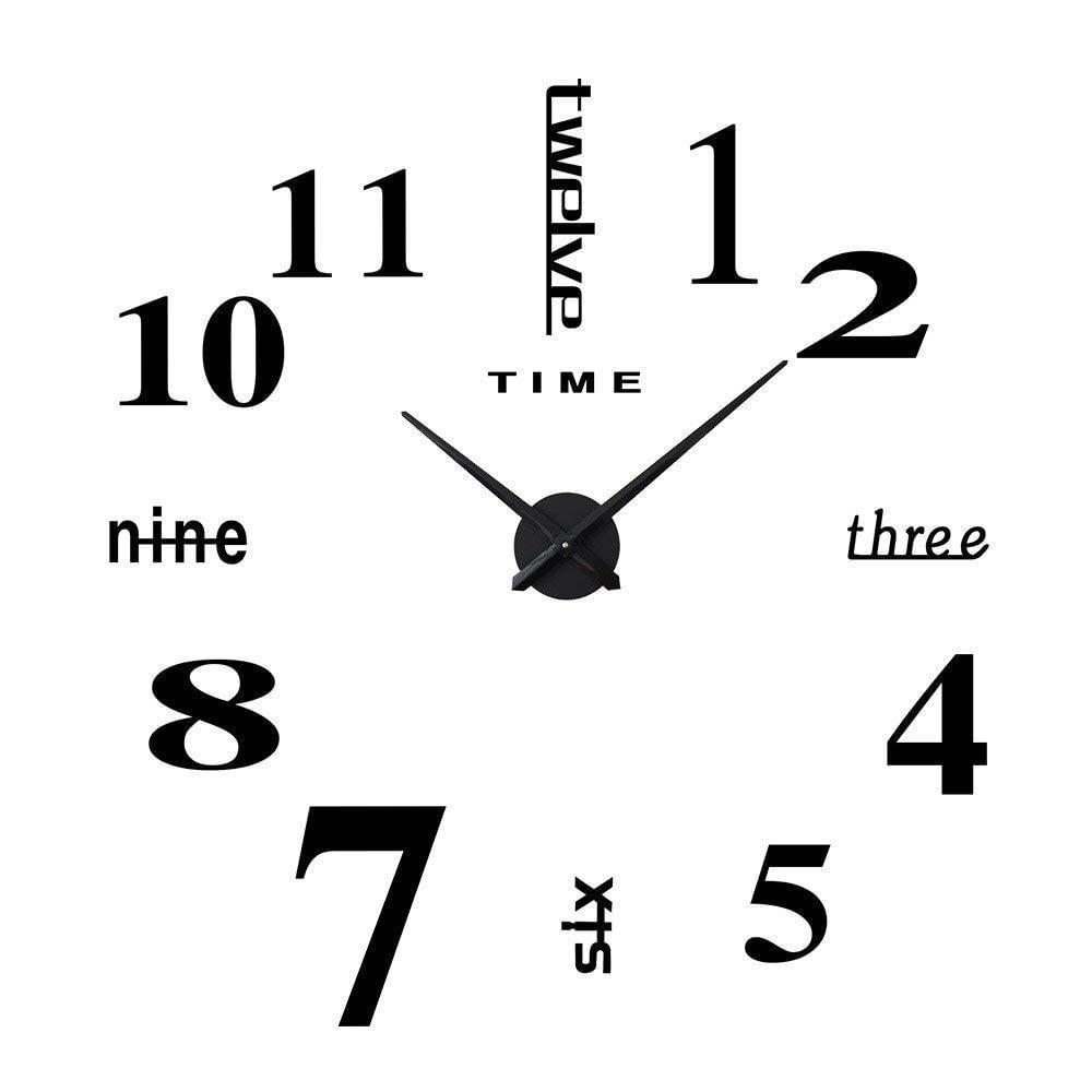 Reloj Pared Adhesivo Reloj Adhesivos de pared negro acolchado