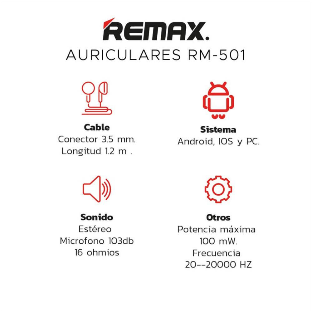 exito.com | Audifonos Remax Earphone Rm 501 Negro