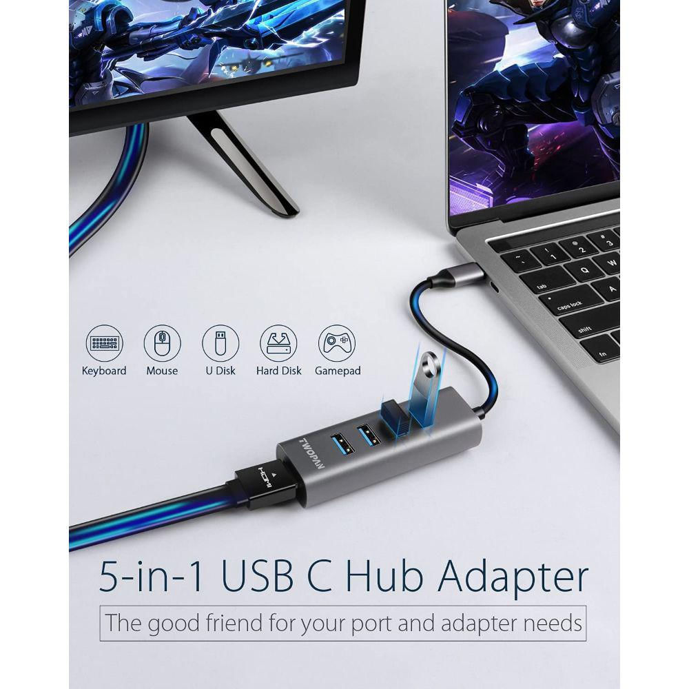 Adaptador Hub Multipuerto Usb 5 En 1 img #4