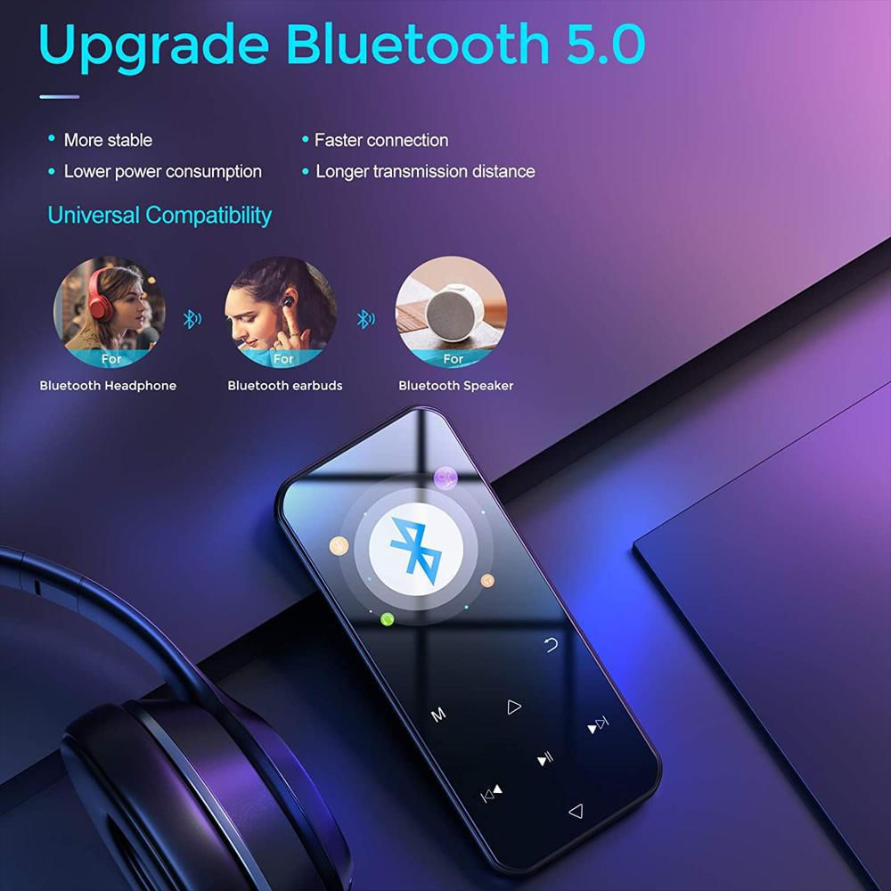  Reproductor de MP3 de 32 GB con Bluetooth 5.0