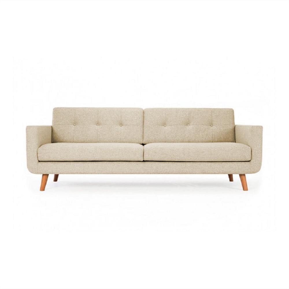 Sofa Moderno De Tres Puestos Con Patas De Madera Bei | Éxito - exito.com