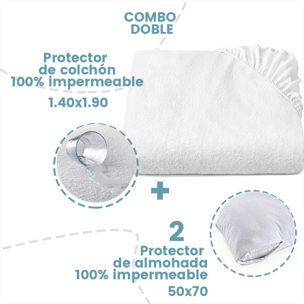 Protector Impermeable Colchón Doble 1.40x1.90