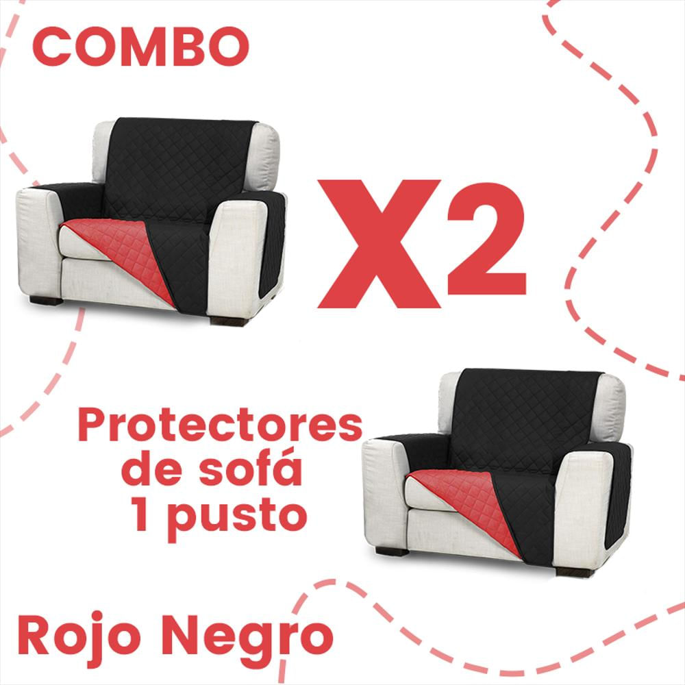 Protector Sofá Rojo/Negro - lencicol