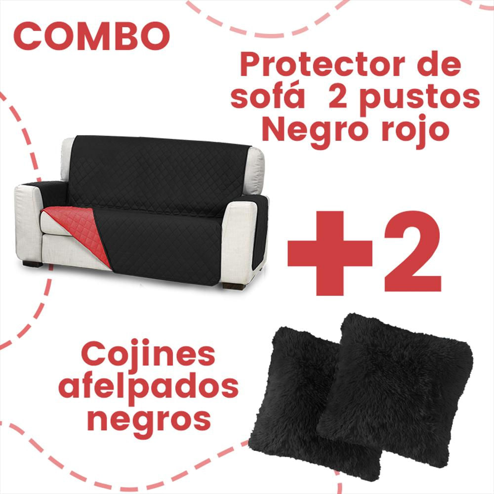 Protector Sofá Rojo/Negro - lencicol