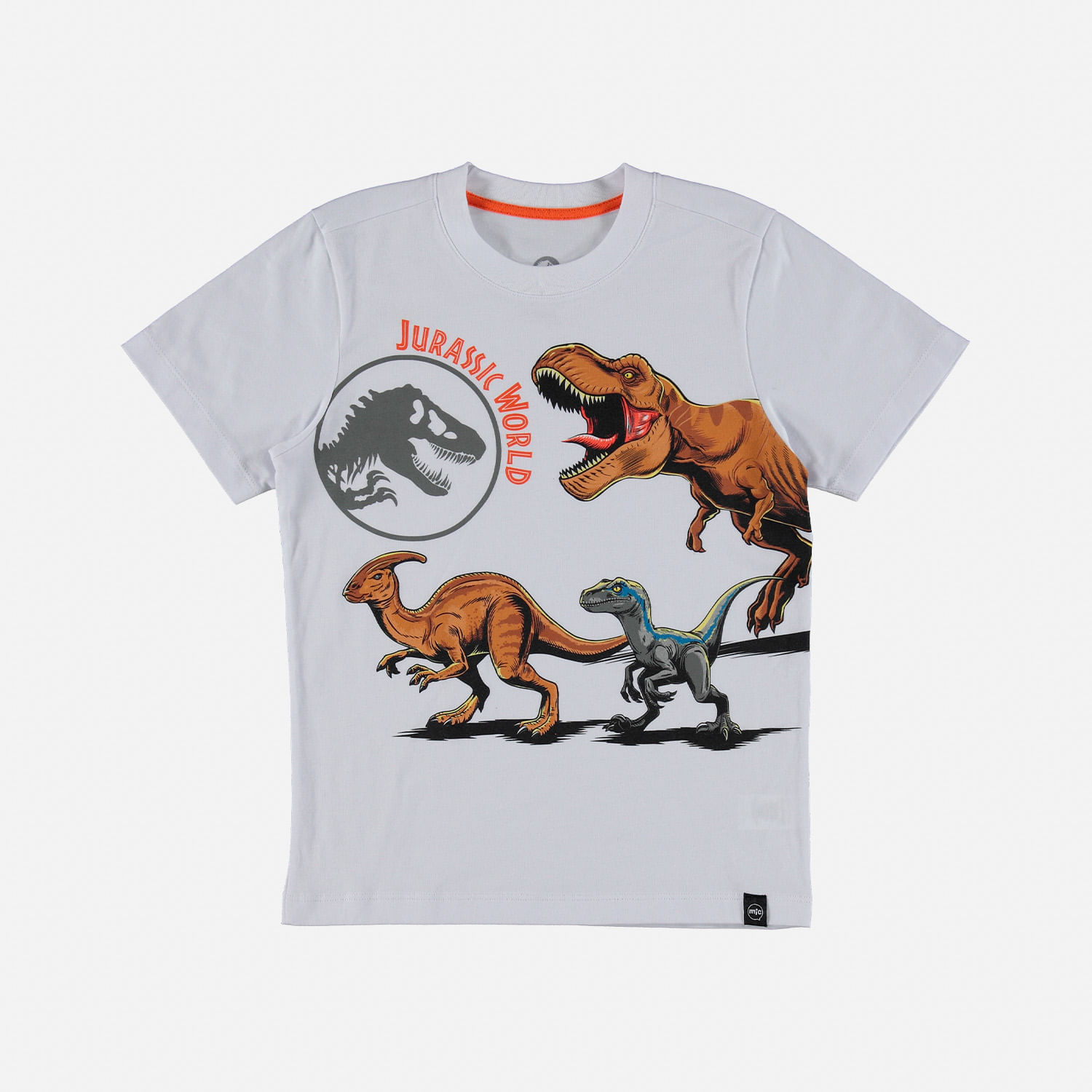Camiseta de niño, manga corta blanca de Jurassic World 