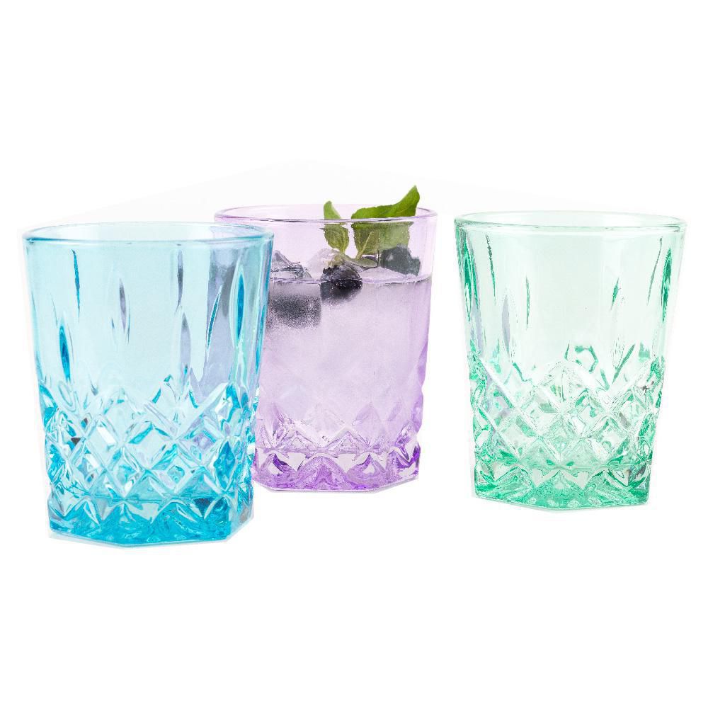 Set de 6 Vasos en Vidrio Grabado Diamante – KWdeColombia