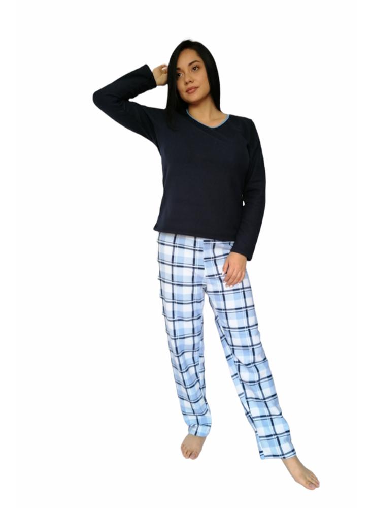 Pijama Pantalón Y Camibuso Térmica Cuadros By Morning 1436 XL Azul