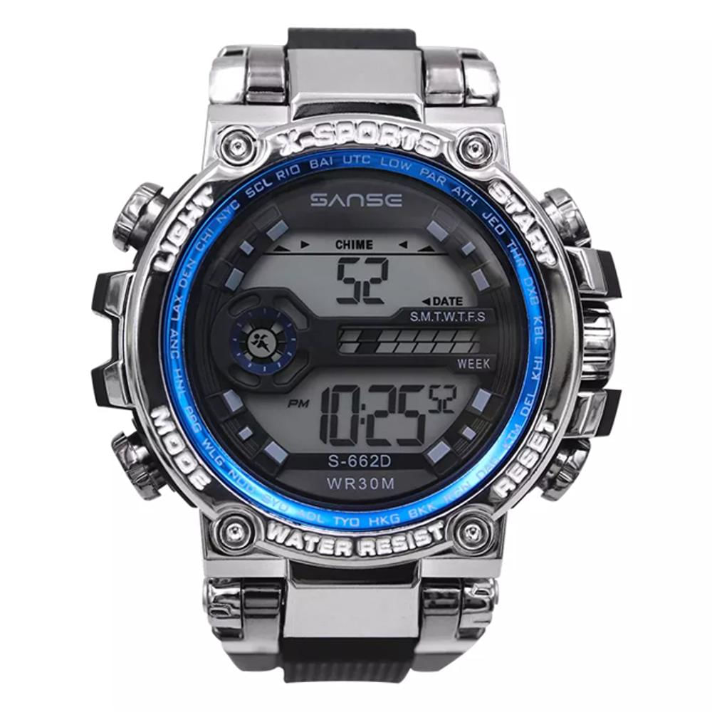 Reloj Freestyle Sumergible Plateado Azul Deportivo P