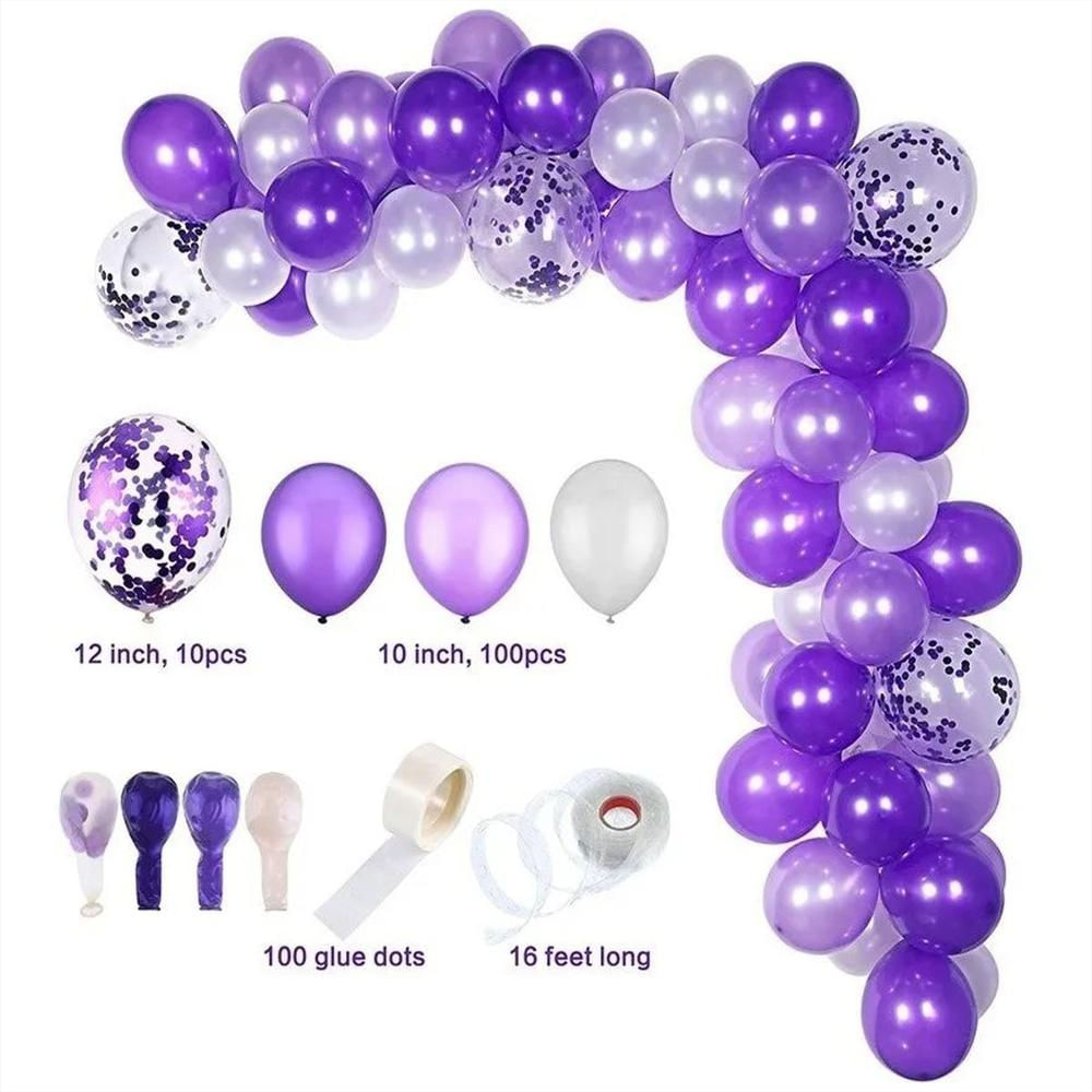 Decoracion Globos Flor Morado Cortina Arco | Éxito 