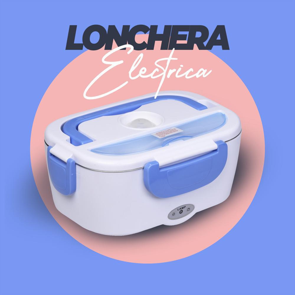 Combo Lonchera Porta Comidas Electrica+Licuadora Recargable 380ml Azul