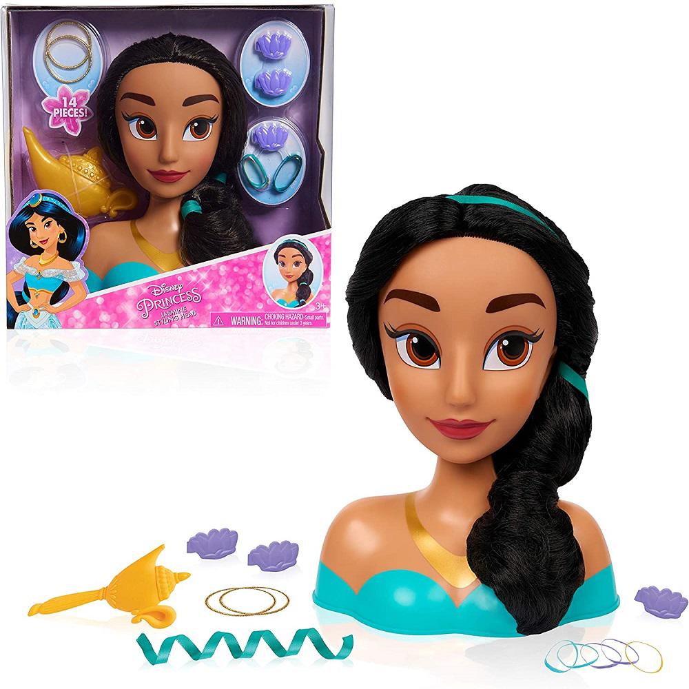 Cabeza De Princesa Jasmine Peinado De Estilo Disney Princess Con Accesorios