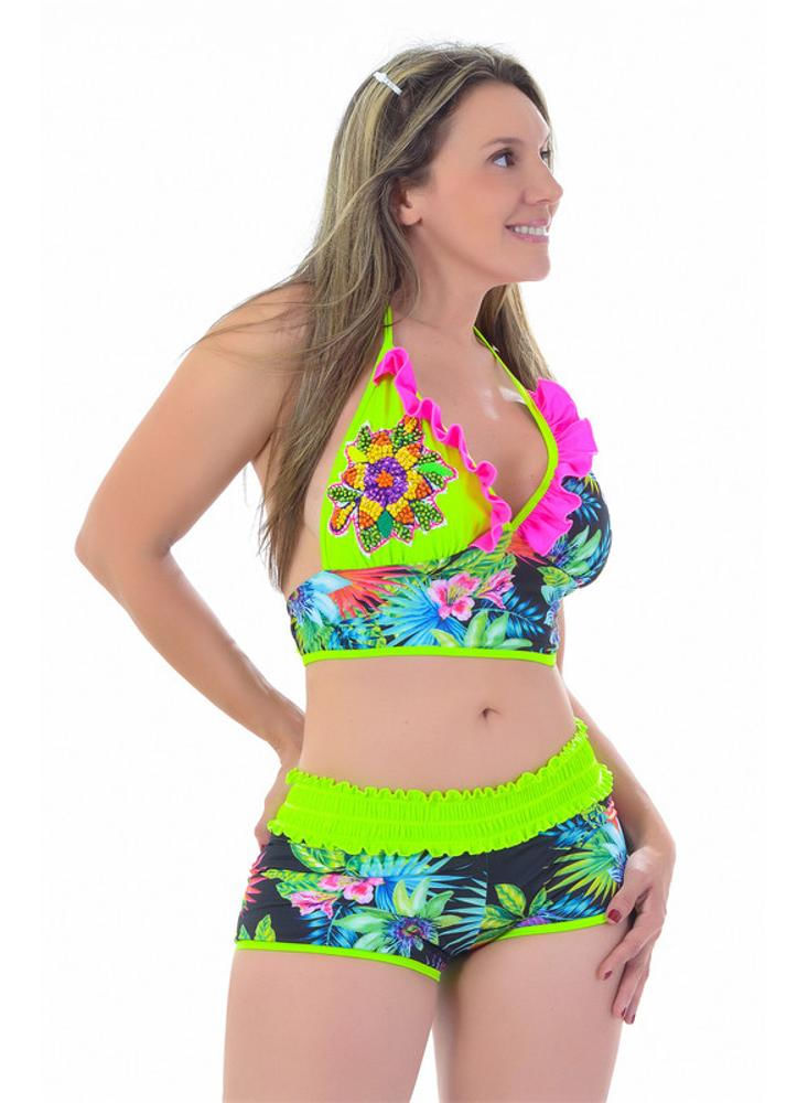 Vestido De Baño Control De Abdomen Flower Swimwear, Cachetero Pretina Copa  Sesgada,. XXL EstampadoAM20