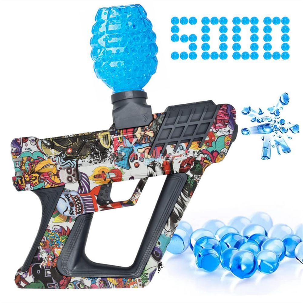  Pistola eléctrica de bolas de gel, lanzador de bolas de gel con  10000 rondas de gel, juguete de disparo automático de bolas de gel (azul) :  Juguetes y Juegos