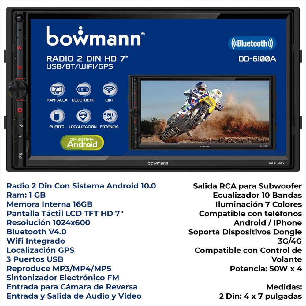 Radio Carro Android Wifi Pantalla GPS Bluetooth BOWMANN