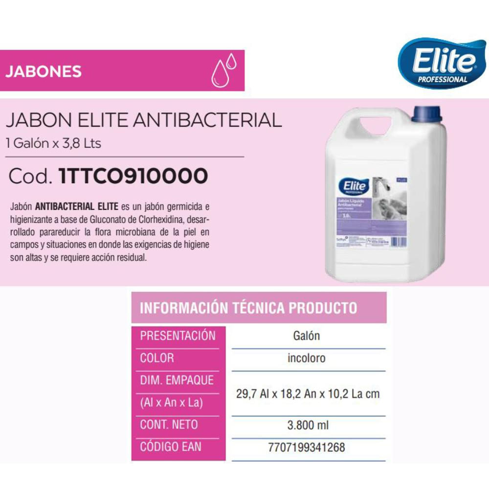 Jabón Líquido Antibacterial Elite 1 Galón 8478