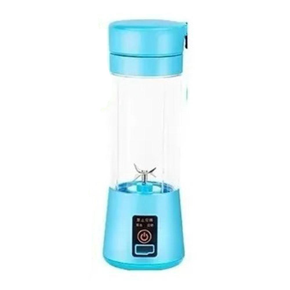 Mini Licuadora Vaso Botella Procesadora Portatil Recargable Color Azul