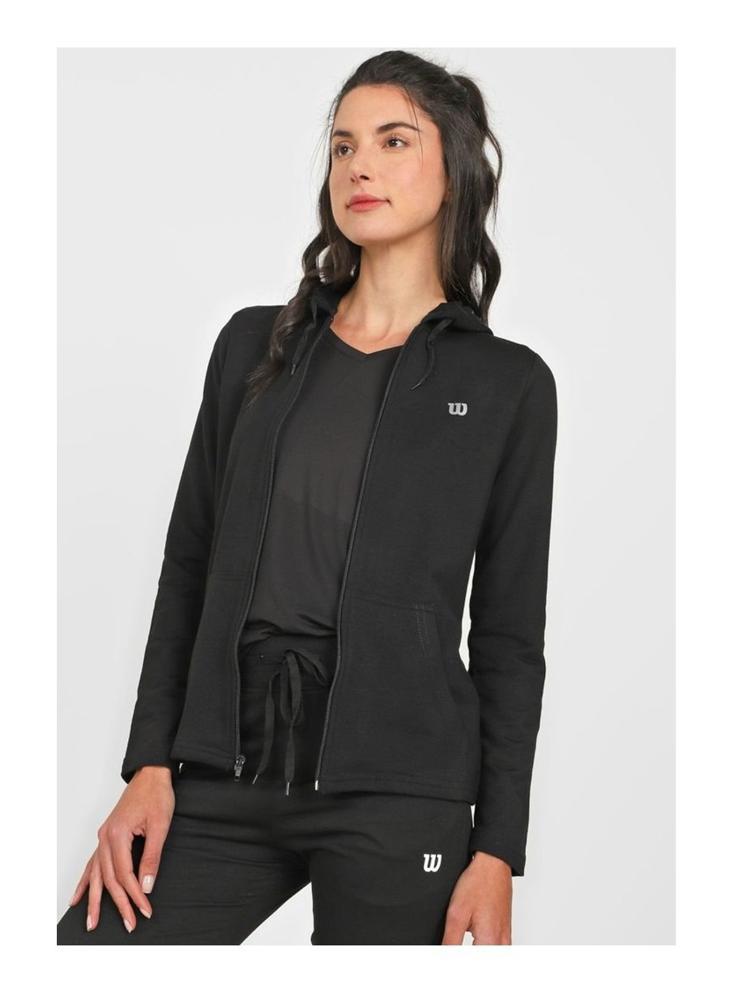 Saco Deportivo Sweatshirt Kl Negro Mujer