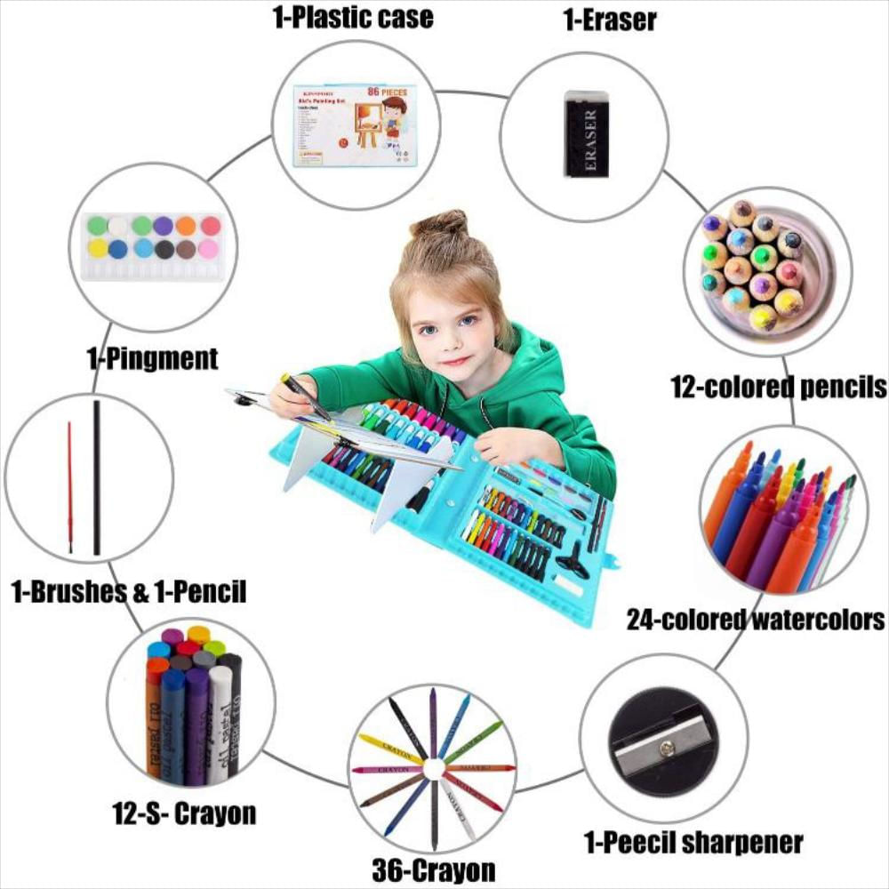 KIT DE ARTE, DIBUJO Y PINTURA PARA NIÑOS Y NIÑAS (150 PIEZAS) MEDIANO –  exitocenter