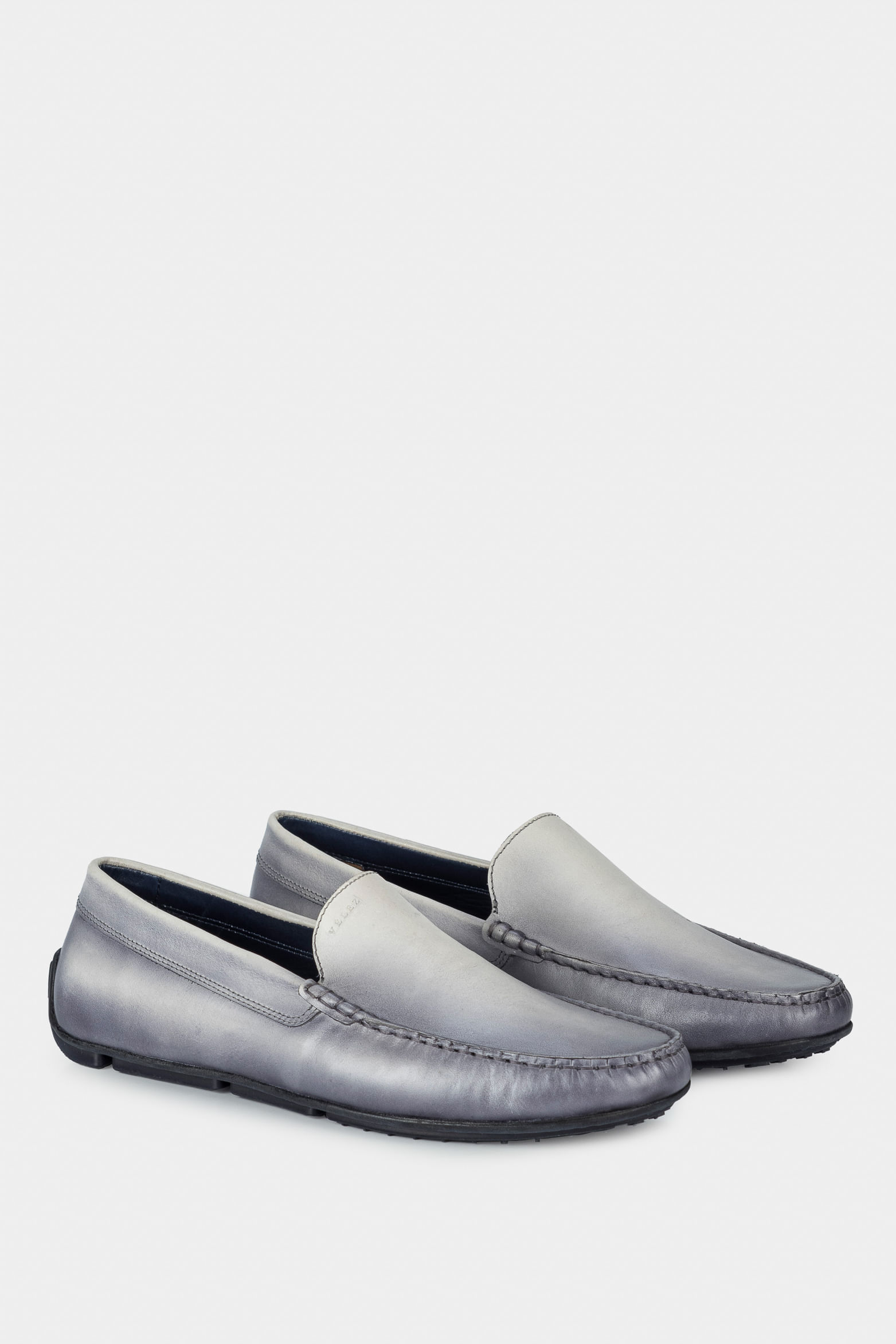 Mocasines borneo de cuero para hombre efecto artesanal Gris 41