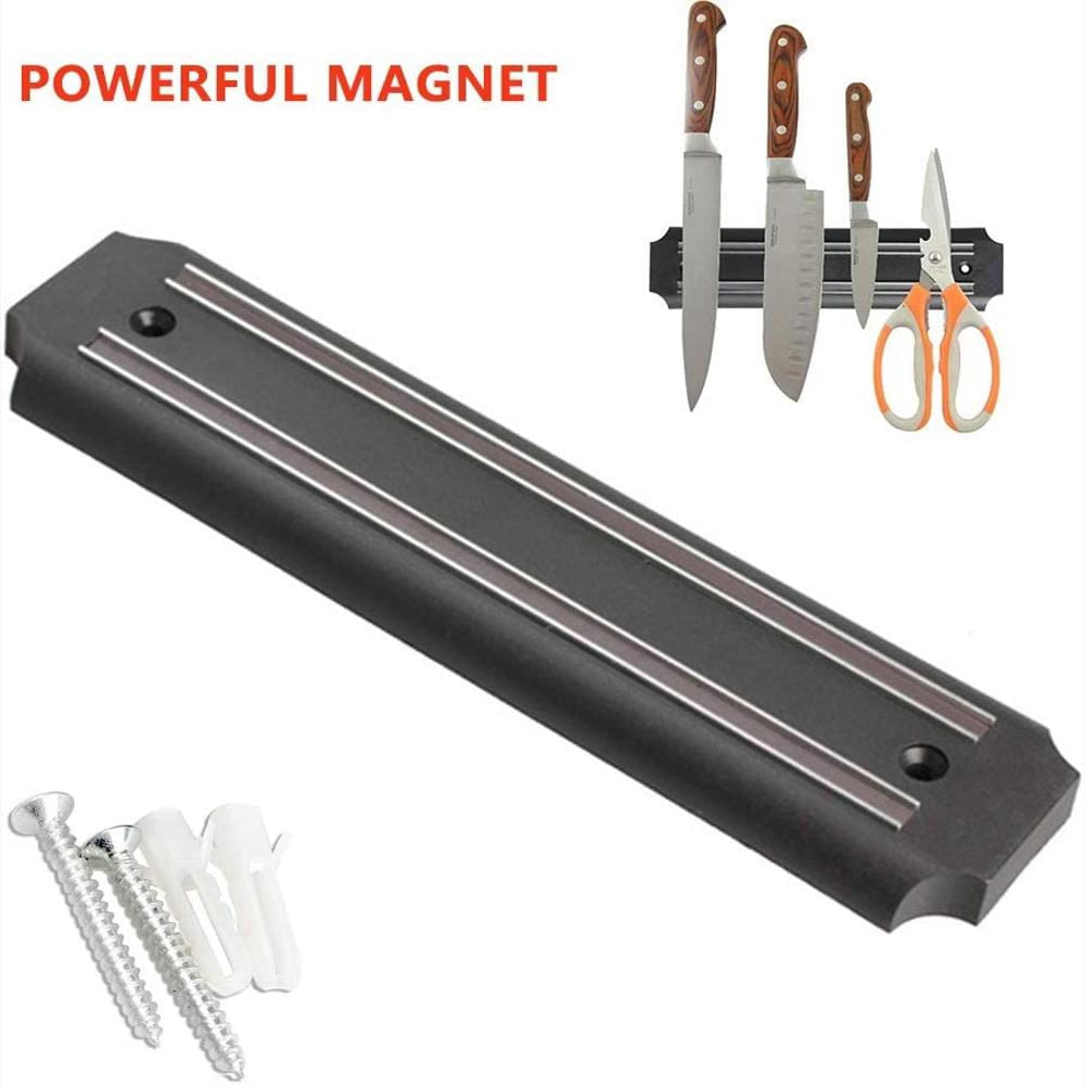 B-Line shop Soporte magnético para cuchillos de pared, imán fuerte para  cuchillos, tira de cuchillos de madera de 16 pulgadas, elegante soporte