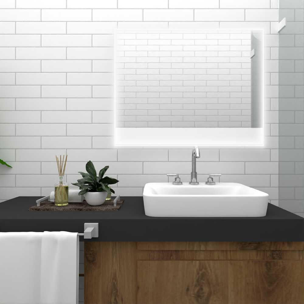 Espejo Palermo Rectangular 90 Cm X 70 Cm Plateado Led img #3