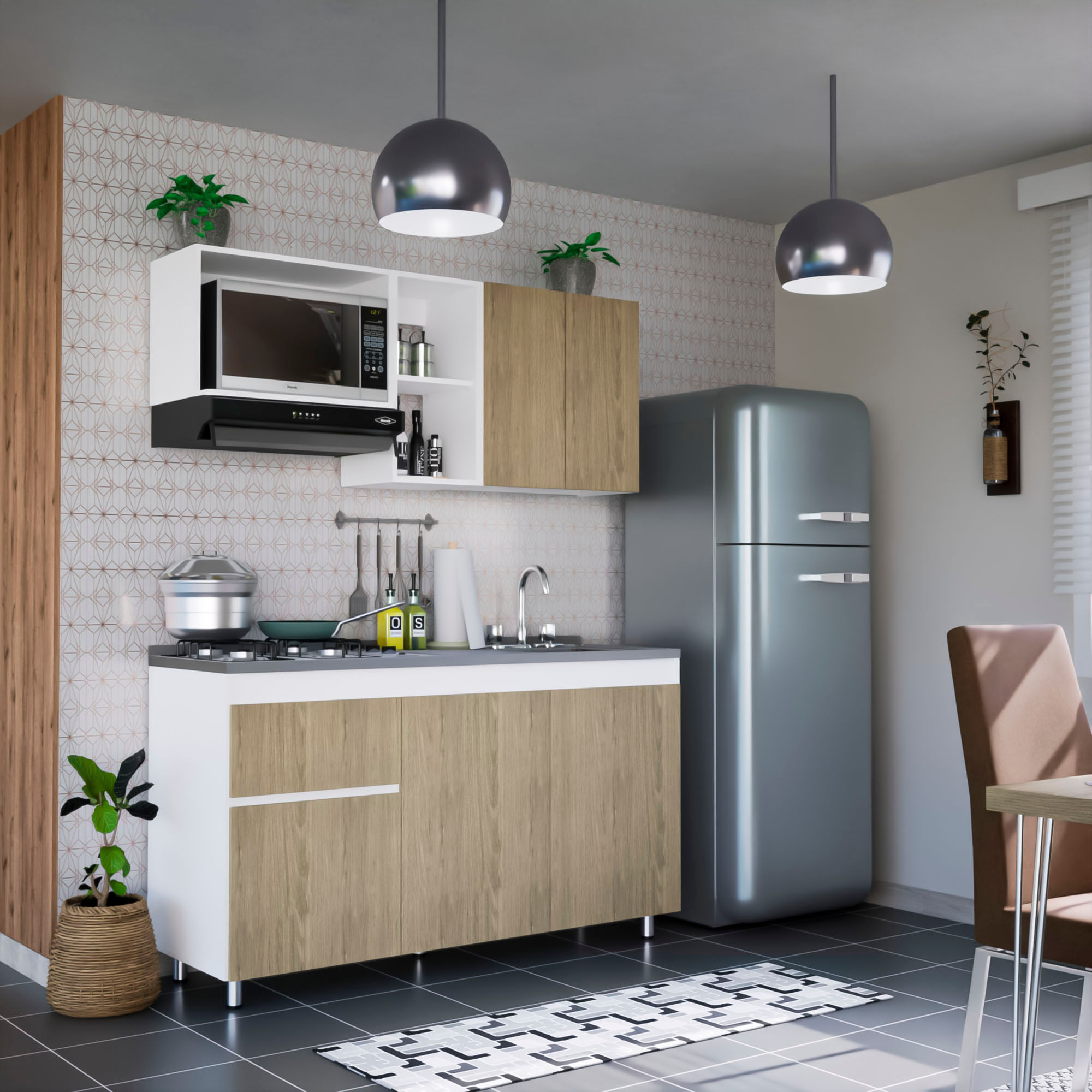Mueble de Cocina Kitchen 54 - Blanco / Rovere