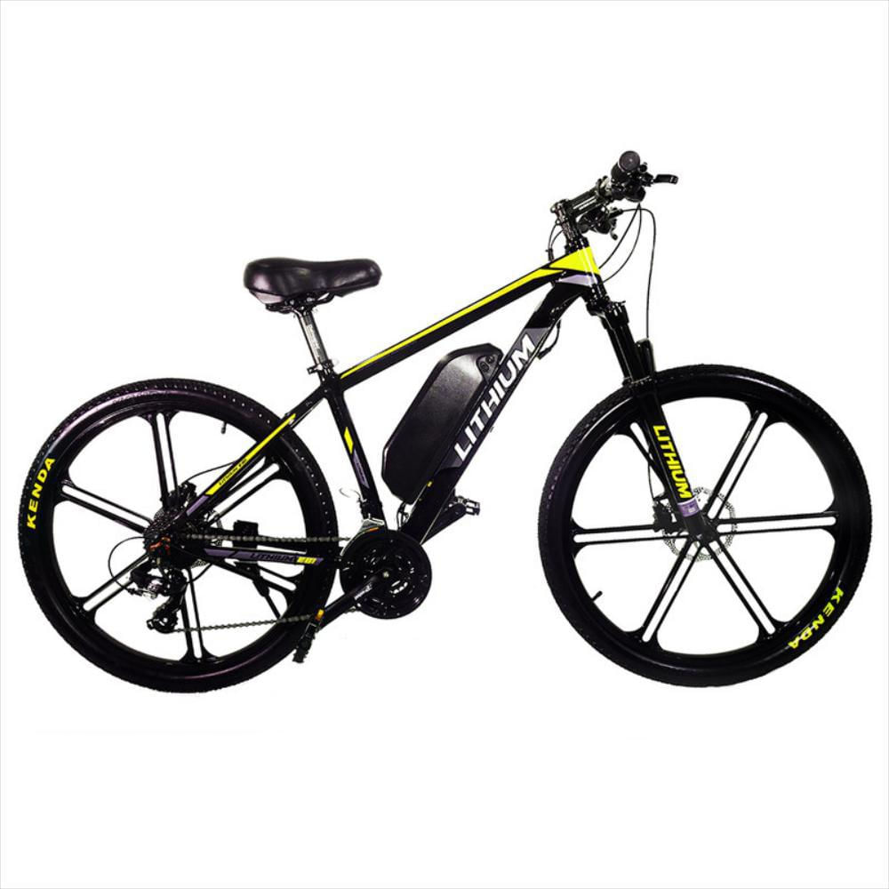 Bicicleta Eléctrica de Aluminio - Modelo YK-EB200 - Color Negro Azul - JP  REHAB