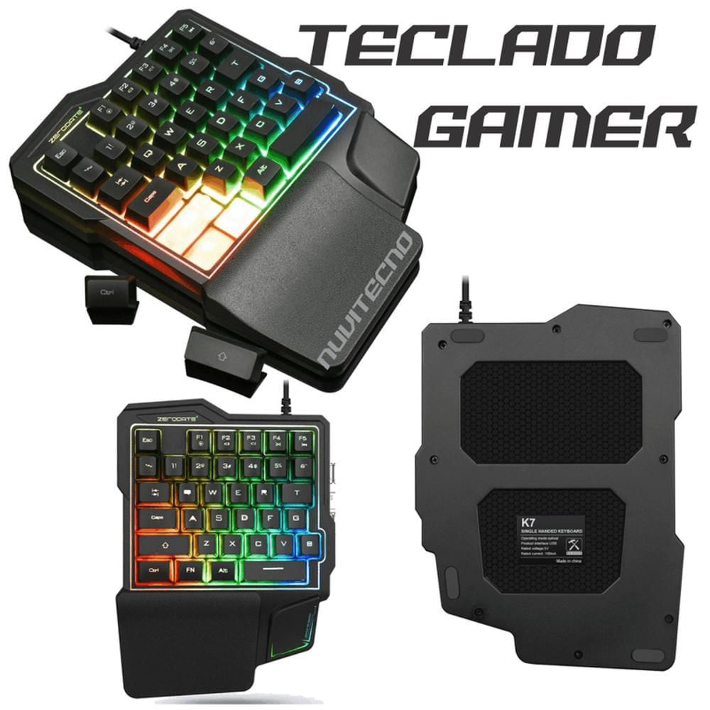 Teclado Gamer Una Mano 35 Teclas Retroiluminado Luz | Éxito - exito.com