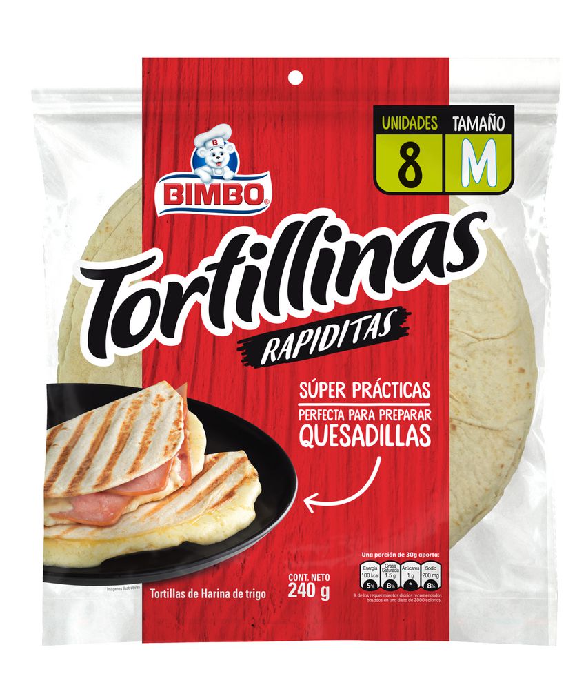 Tortillas Blancas 8 unidades x 240 gr