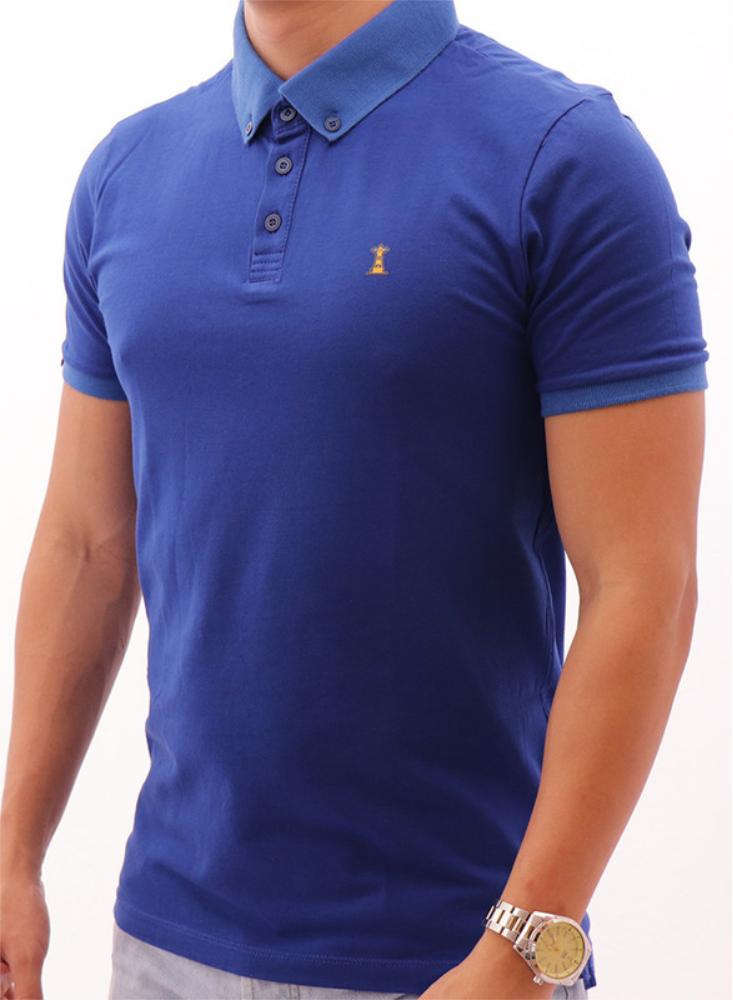 polo azul electrico hombre