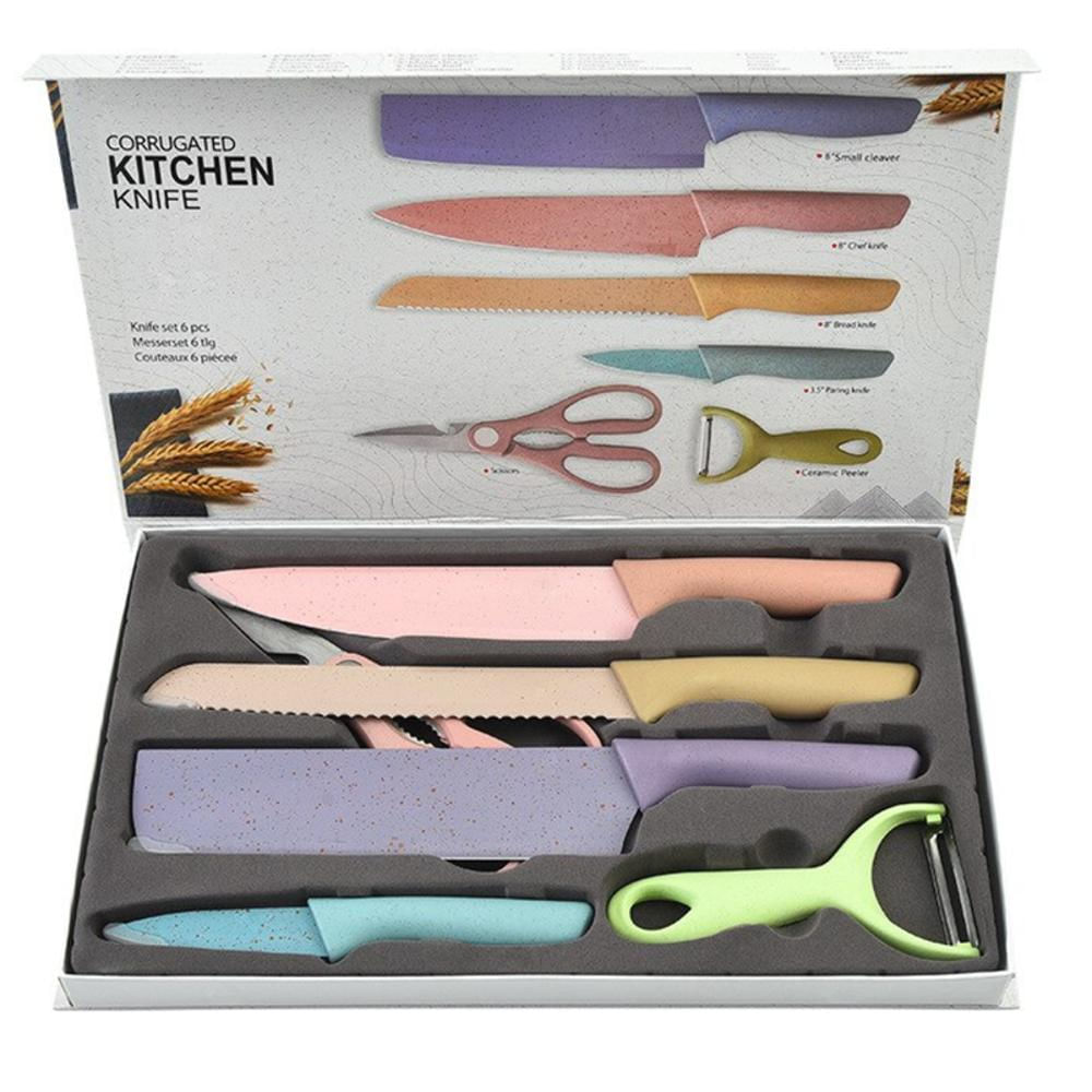 Set De Cuchillos De Cocina Multicolor Acero Inoxidable 6 Und