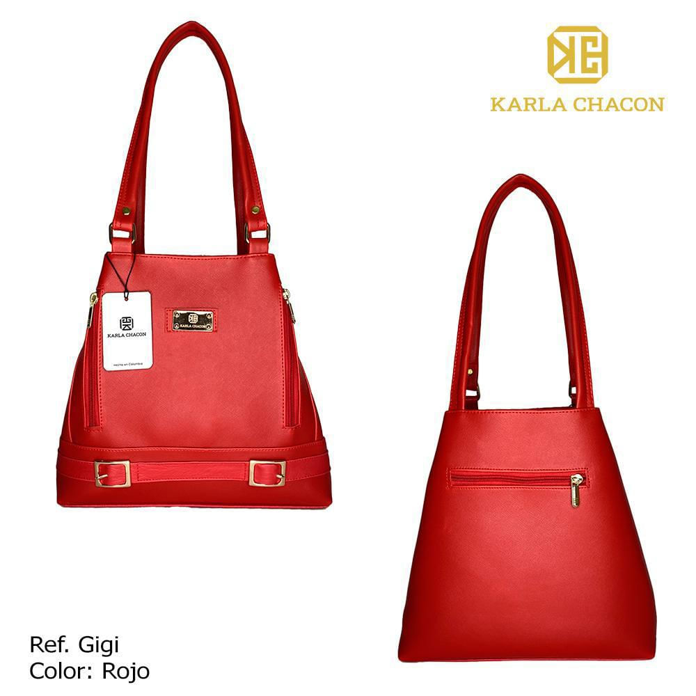 Bolso Cartera Mujer Dama Karla Chacon Ref Gigi Rojo