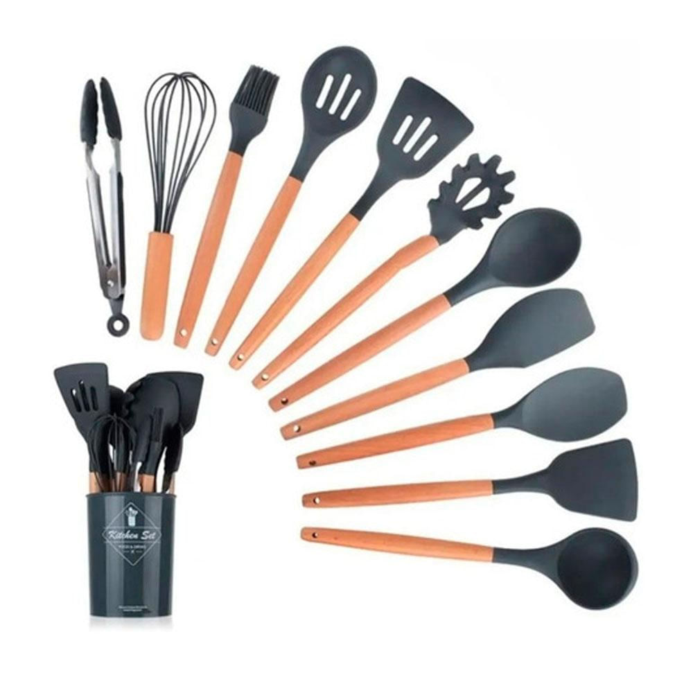 Set 12 Utensilios De Cocina Silicona