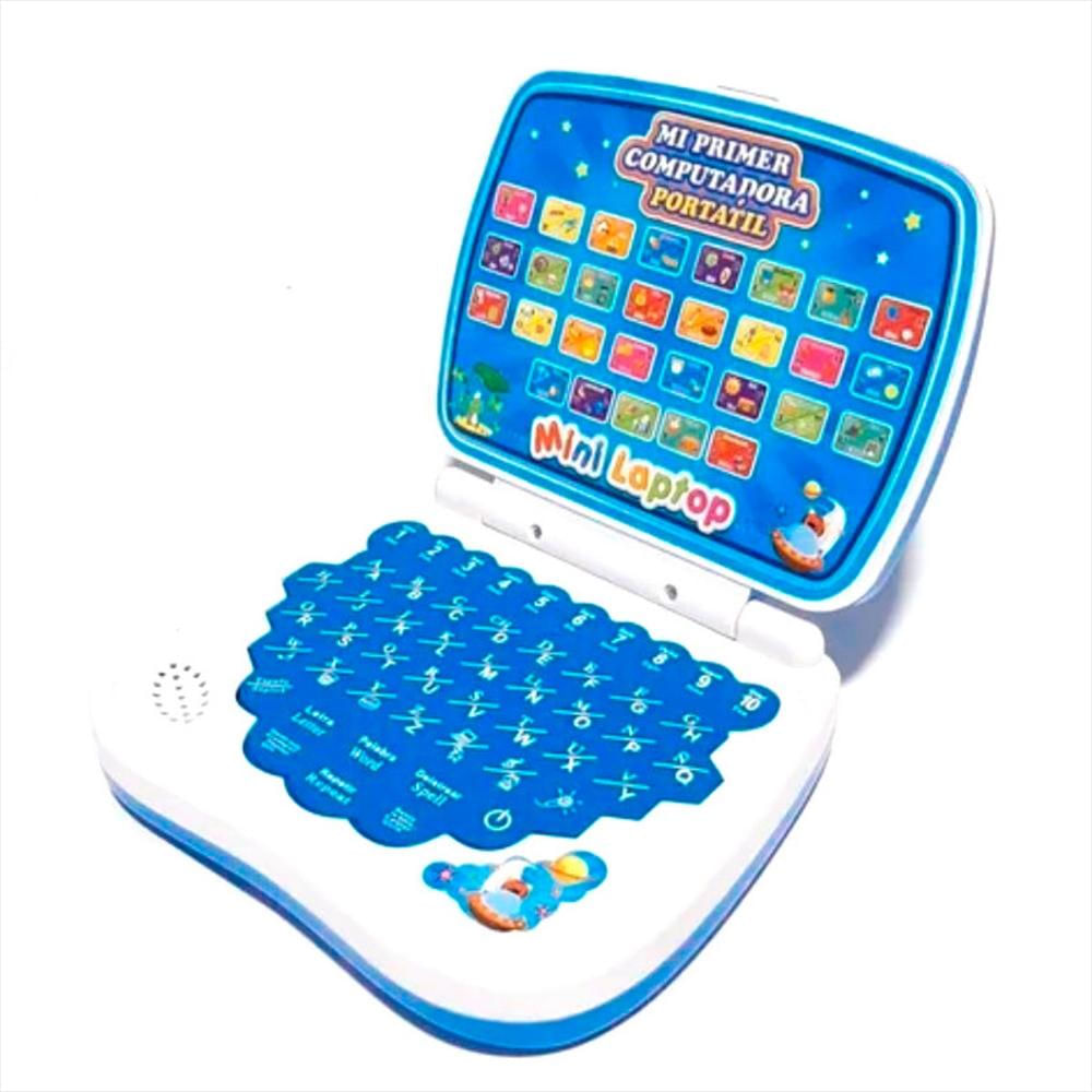 Mi Primer Portátil Infantil Mini Laptop Educativo + Baterias Azul