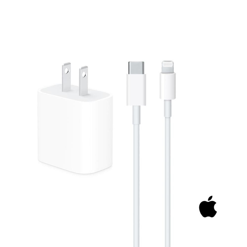 Cargador Apple 20W Carga Rapida Cubo & Cable 1M