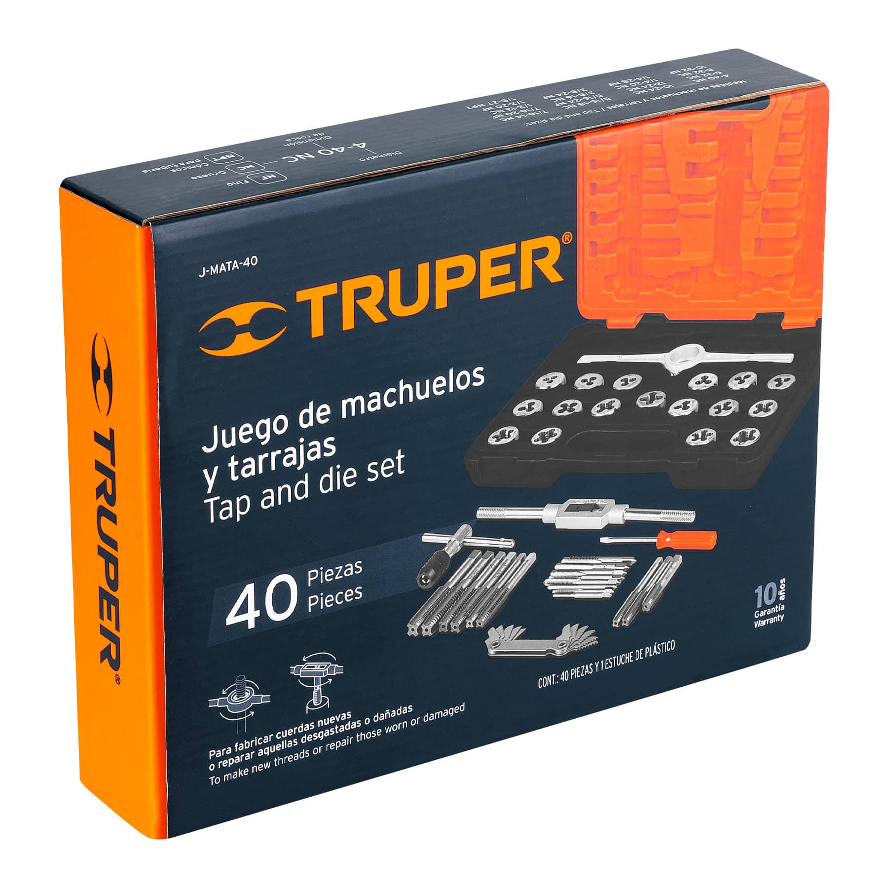 Juego de Machuelos y Tarrajas Truper de 40 Piezas img #2