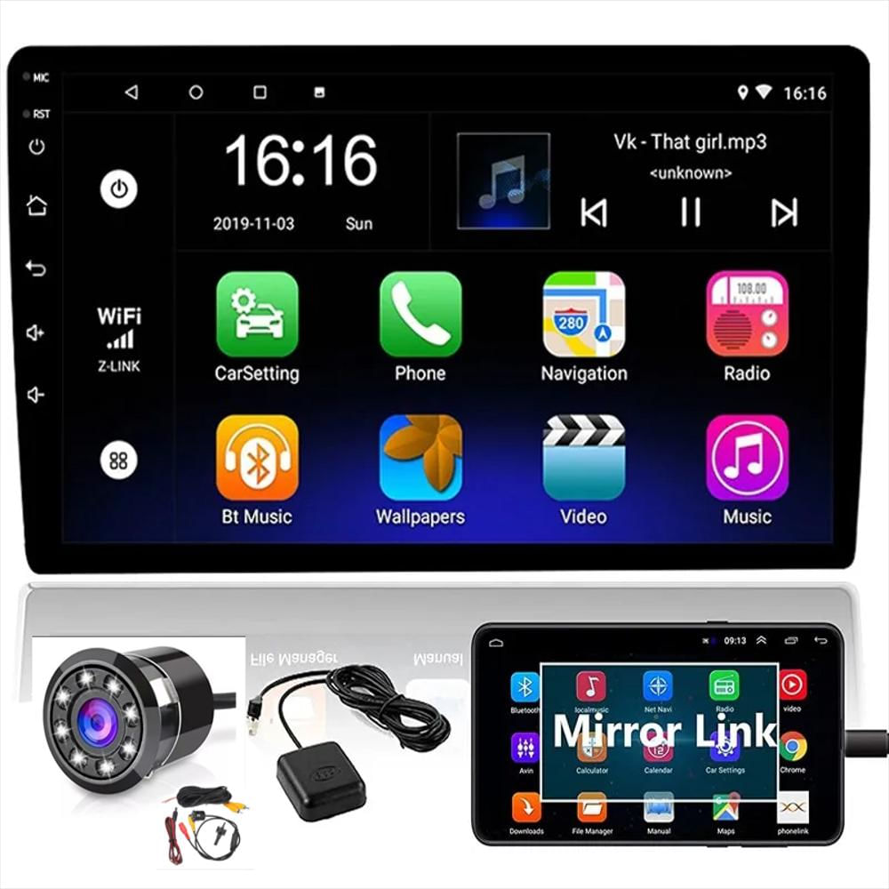 Radio Carro Android 11 Pantalla 10 Pulgadas Wifi Gps 1 Din + Cámara