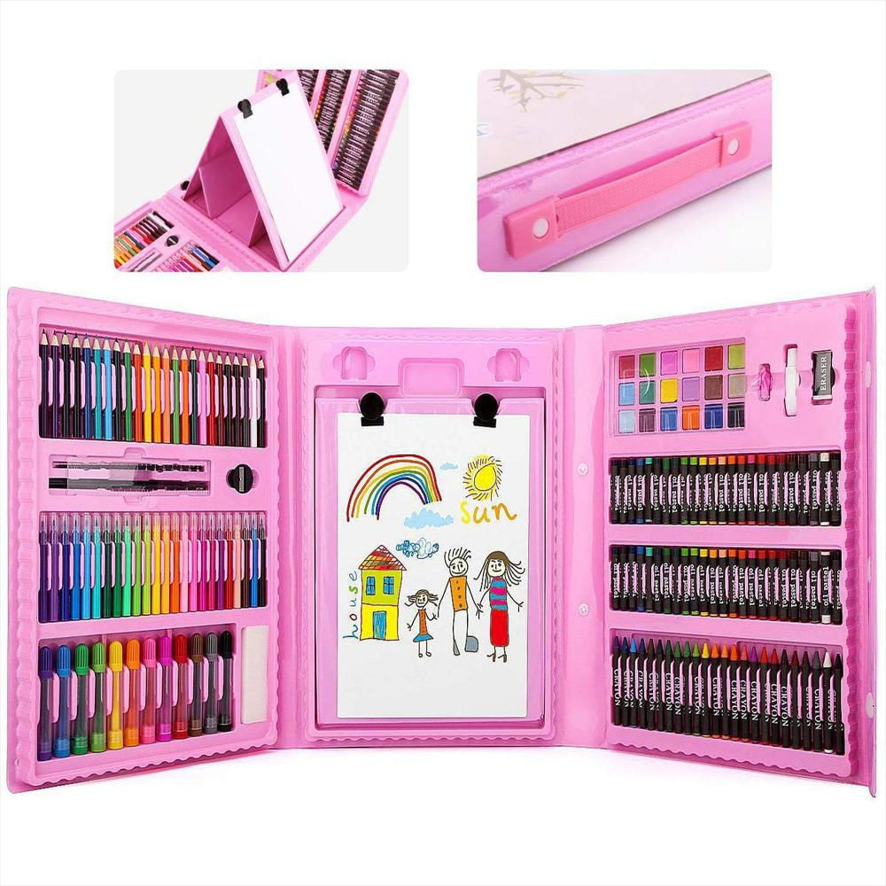 Set De Arte Niños Maleta 208 Piezas Crayon Plumones Colores