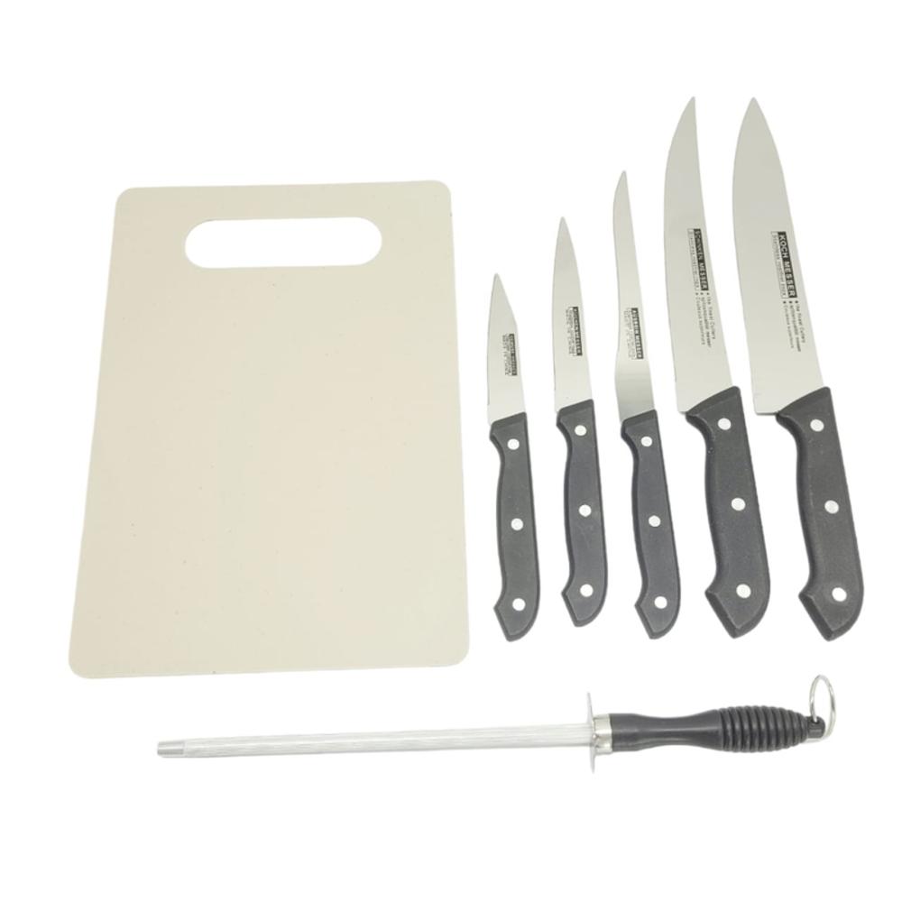 Set de Cuchillos Cocina + Tabla de Picar