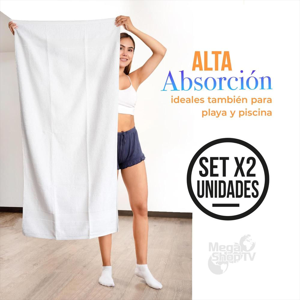 Toallas Blancas De Algodón Pack X2