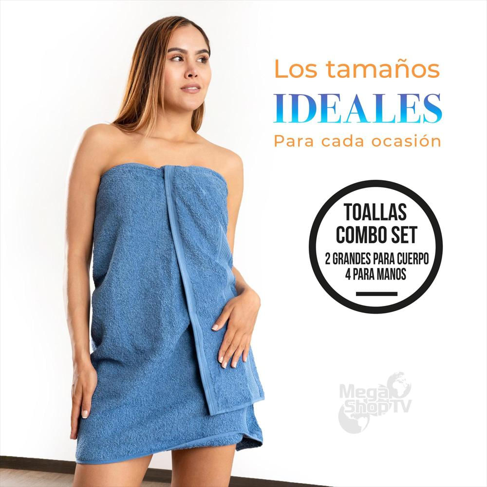 Set De Toallas Para Baño Y Manos Azul - Viva - Cemaco