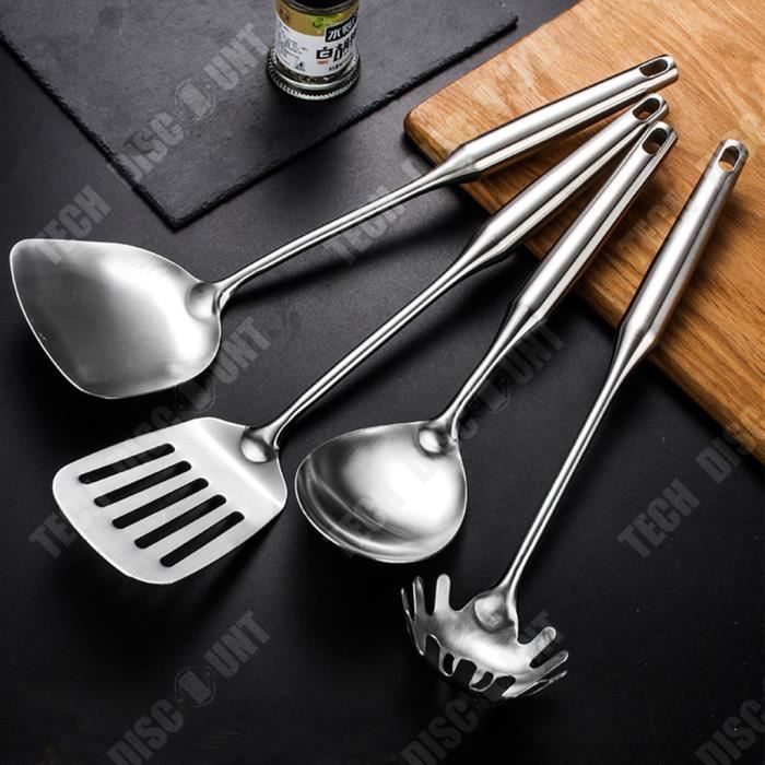 Utensilios de cocina modernos de acero inoxidable, utensilios domésticos,  cuchara, pala, espátula, accesorios, suministros, 7 Uds./