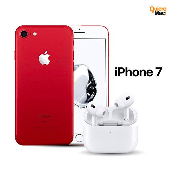 iPhone 7 Rojo 128GB Reacondicionado AirPods Pro AAA