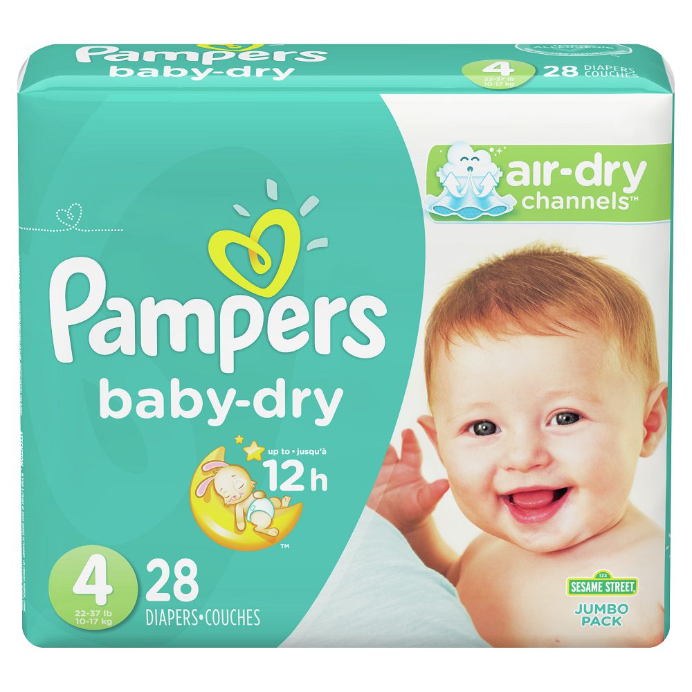 Pañales Pampers Desechables Baby Dry Talla 4 x 28und