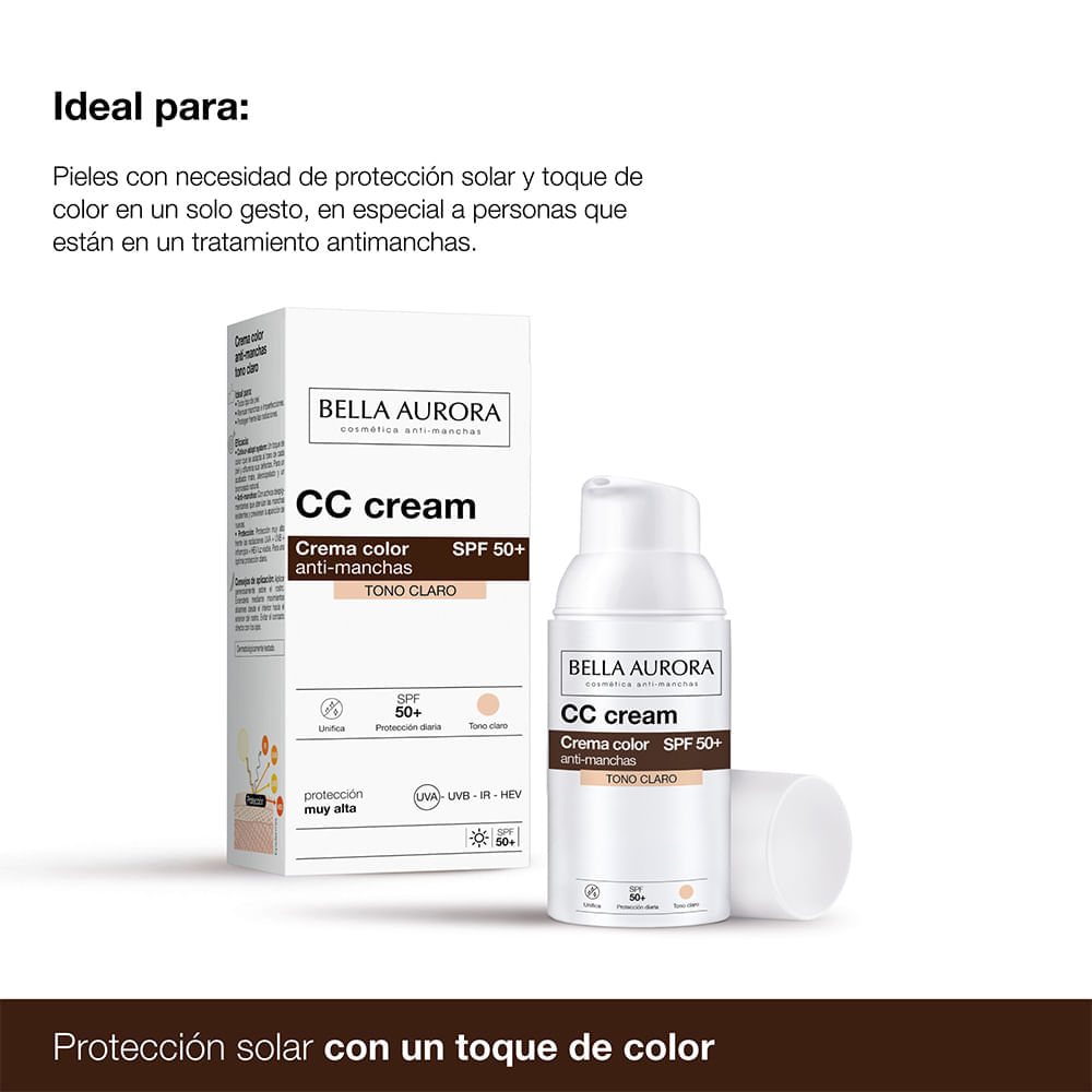 Protector Solar Crema Color Anti-Manchas SPF50 - Bella Aurora img #4