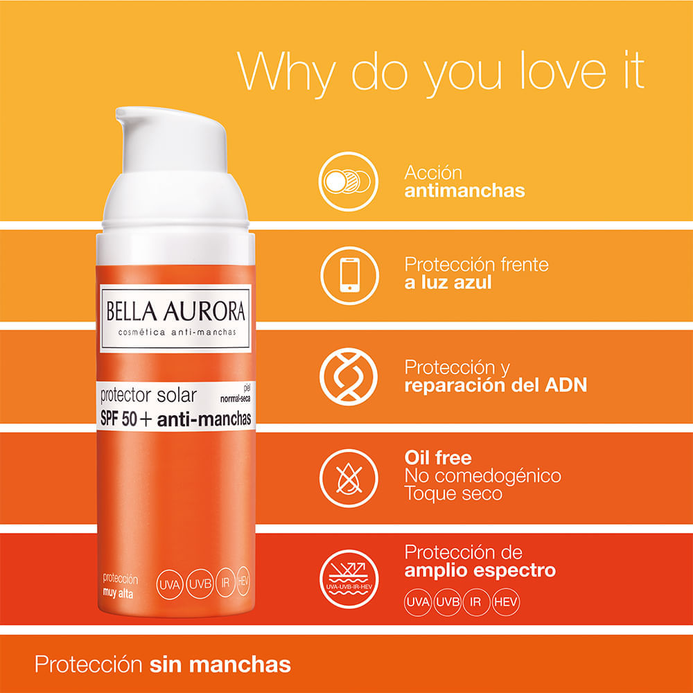 Protector solar Anti-Manchas SPF50 Piel Mixta a Grasa - Bella Aurora img #3