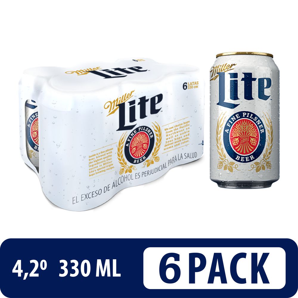 Cerveza Light Miller Lite Sixpack x 6 unds - exito.com