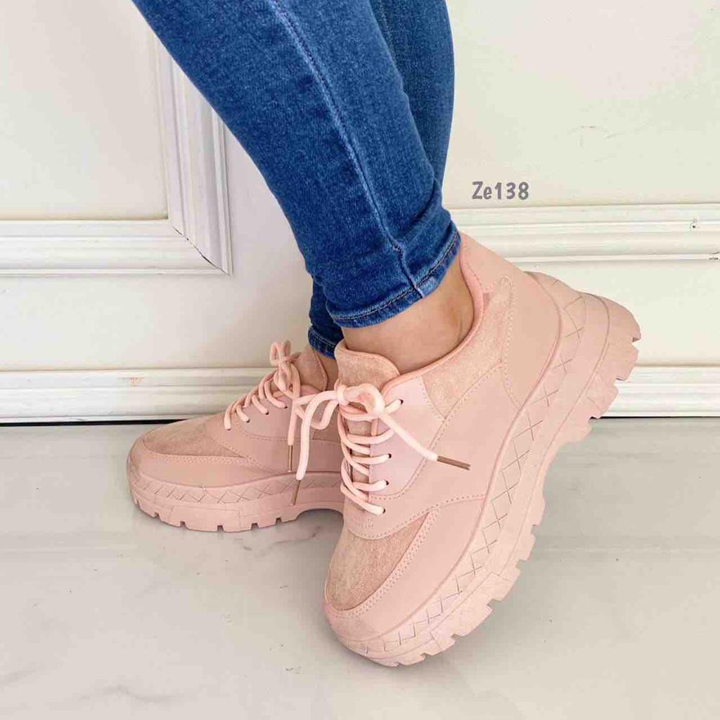 Calzado Incanta shoes Tenis Rosado Gamuza Ze138 ZE138-39