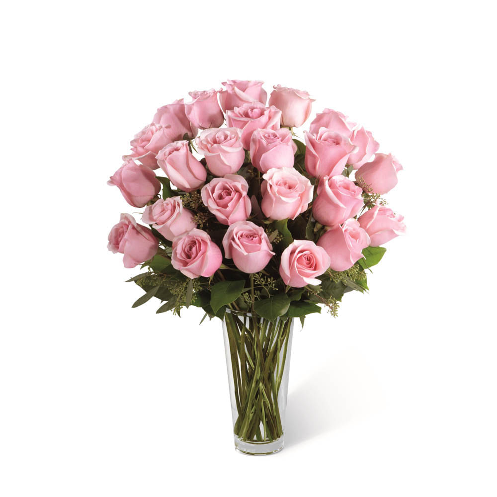 Jarrón de 24 Rosas Rosadas img #1