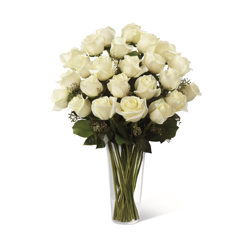 Jarrón de 24 Rosas Blancas img #1